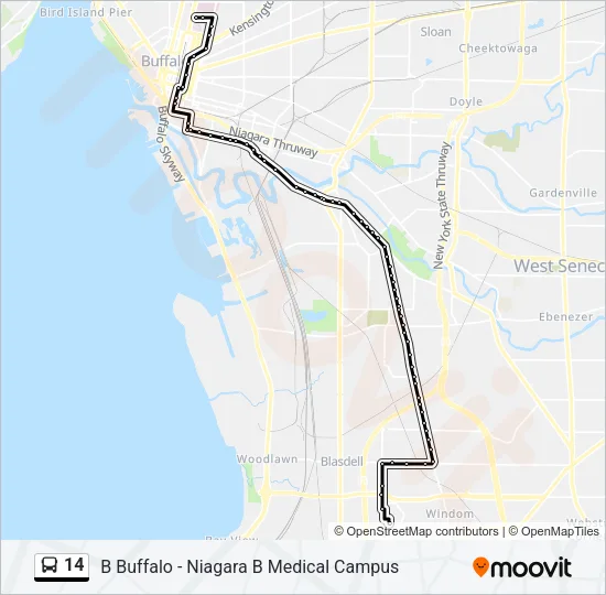 14 Bus Line Map