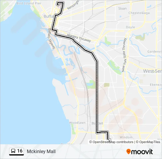 16 Bus Line Map