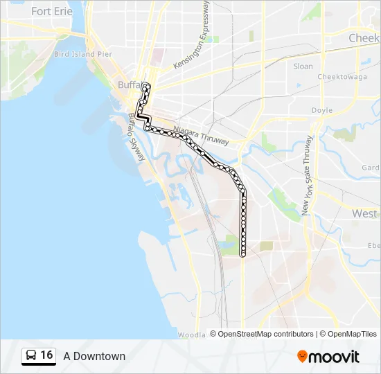 16 Bus Line Map