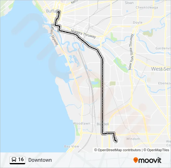 16 Bus Line Map