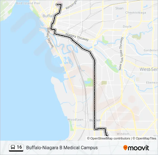 16 Bus Line Map