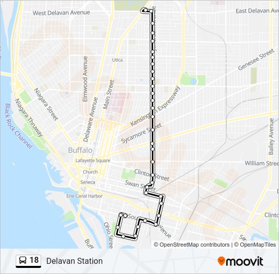 18 bus Line Map