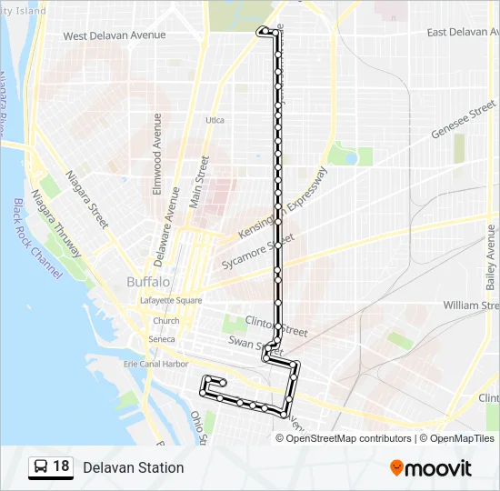 18 Bus Line Map
