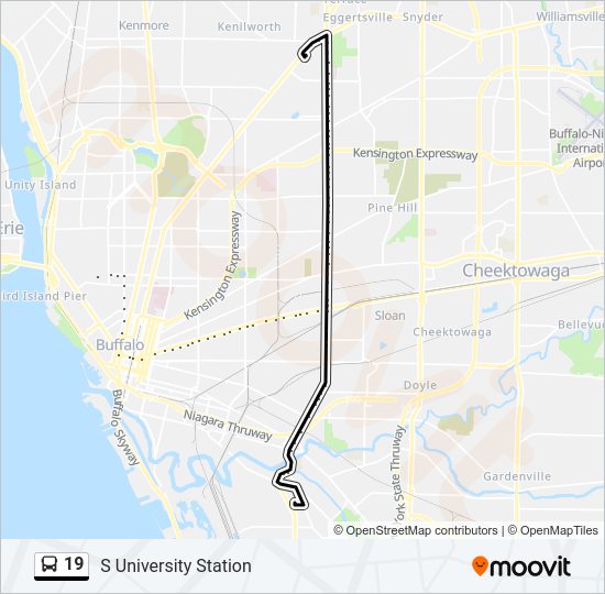 19 bus Line Map