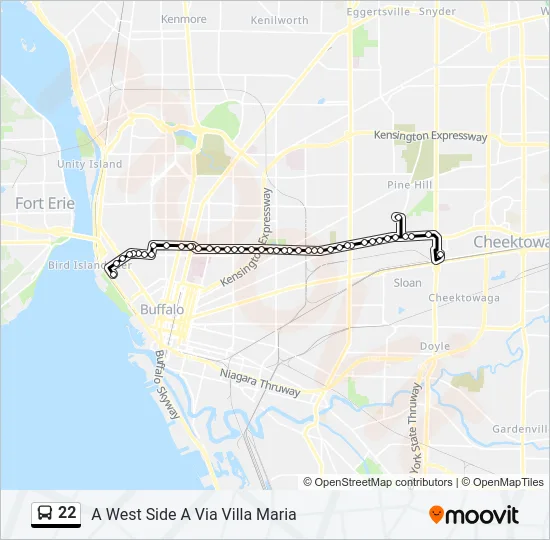 22 Bus Line Map