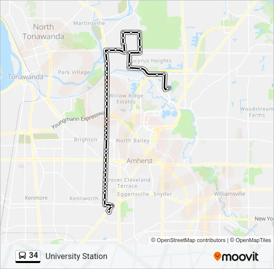 34 Bus Line Map