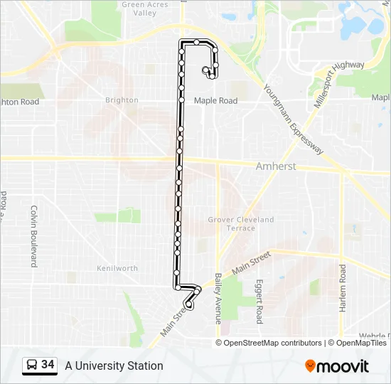 34 Bus Line Map