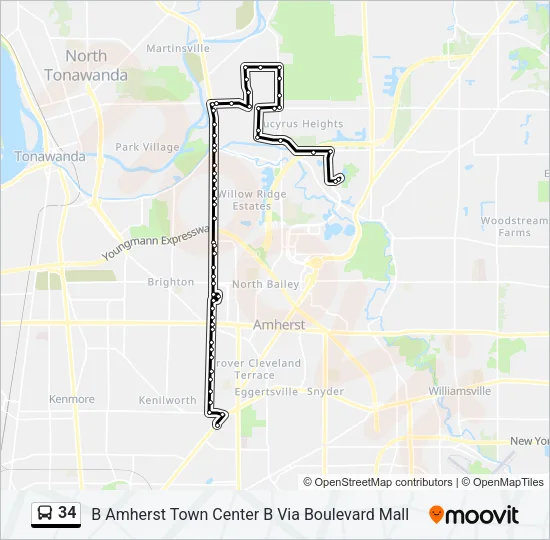34 Bus Line Map