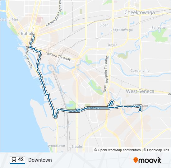 42 bus Line Map