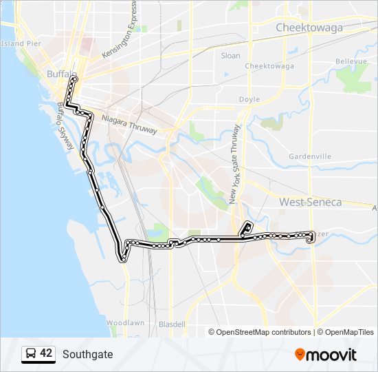 42 bus Line Map