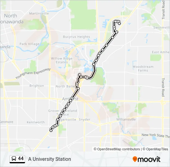 44 Bus Line Map