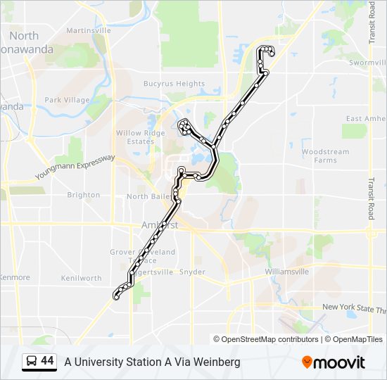 44 bus Line Map