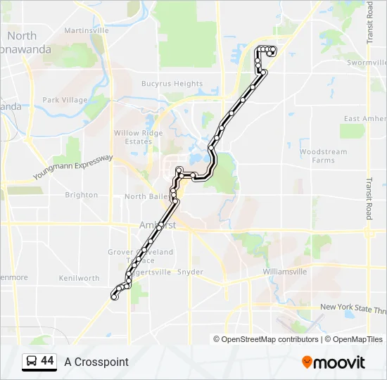 44 Bus Line Map