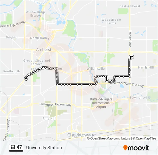 47 Bus Line Map