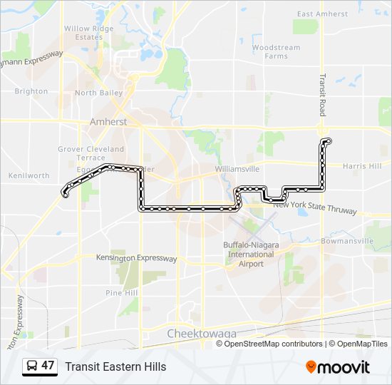 47 bus Line Map