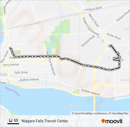 55 Bus Line Map