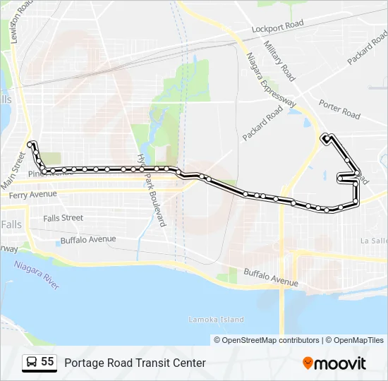 55 Bus Line Map