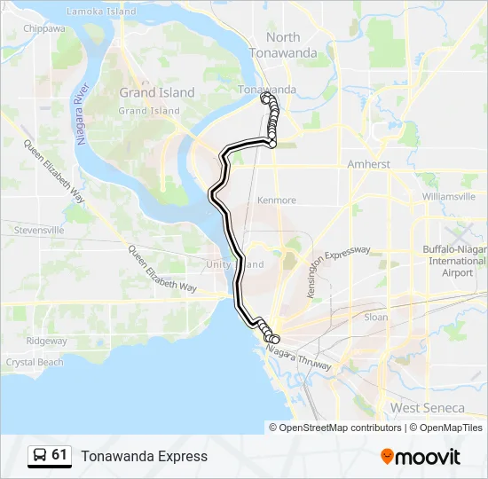 61 Bus Line Map