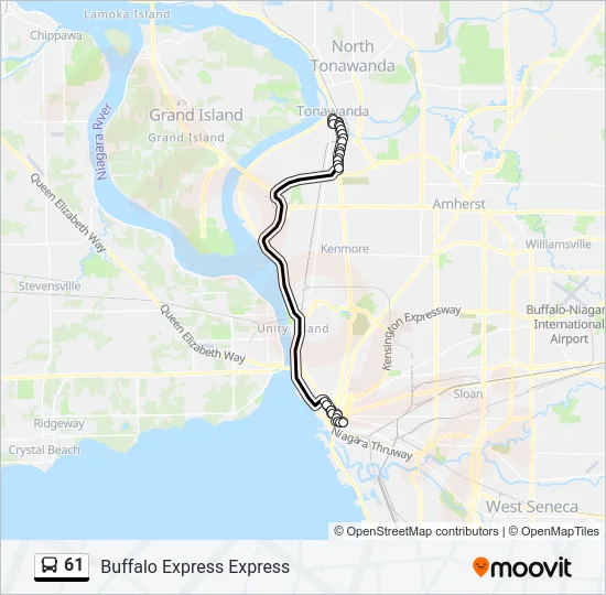 61 Bus Line Map