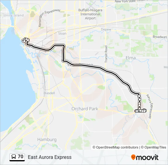 70 Bus Line Map