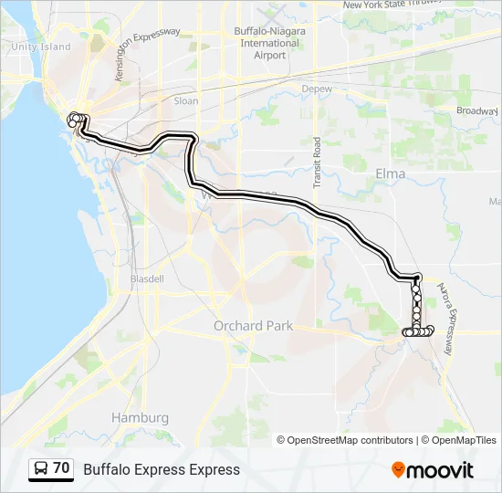 70 Bus Line Map