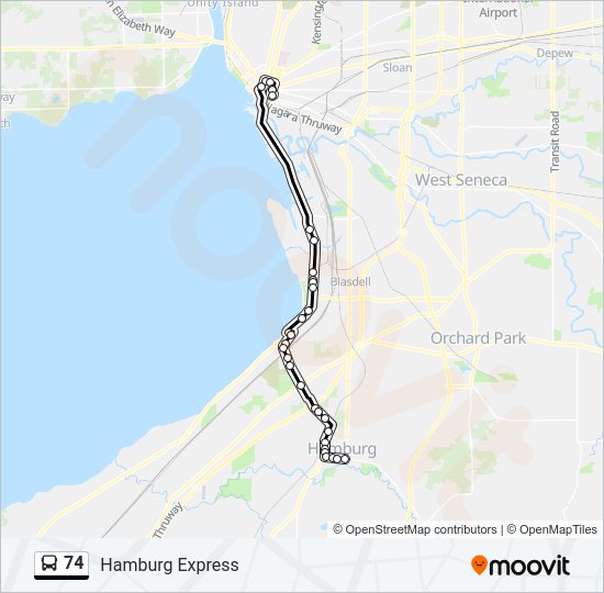 74 bus Line Map