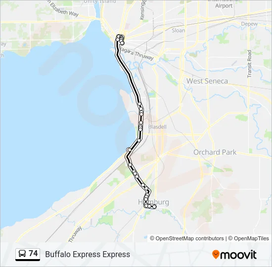 74 Bus Line Map