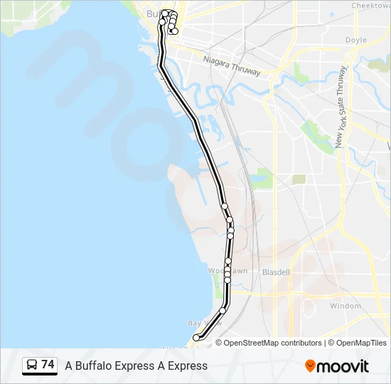 74 Bus Line Map