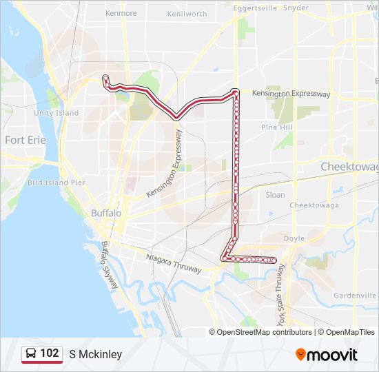 102 bus Line Map