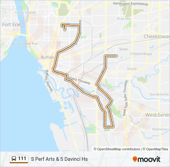 111 Bus Line Map