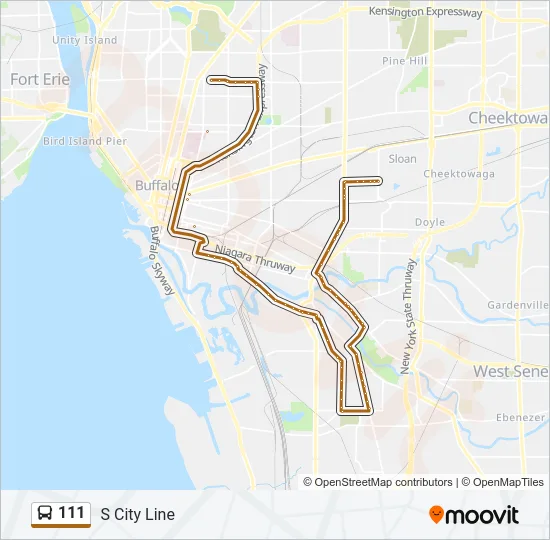 111 Bus Line Map