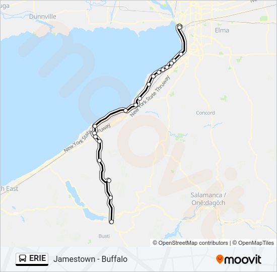 ERIE bus Line Map