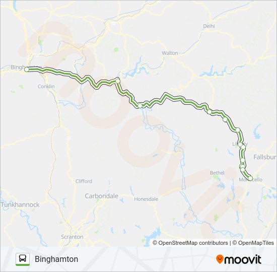 SHORTLINE HUDSON bus Line Map