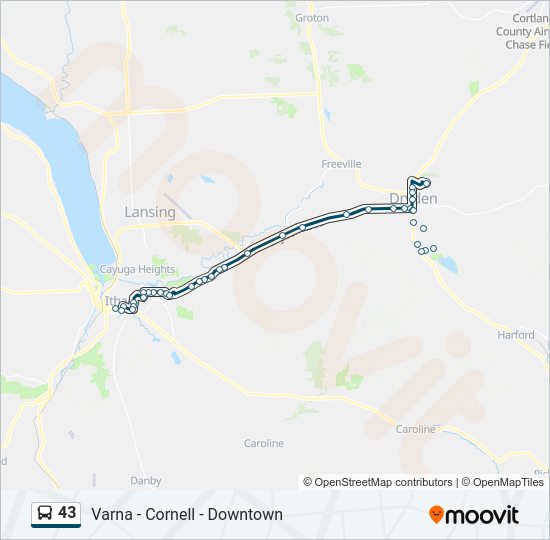 43 bus Line Map