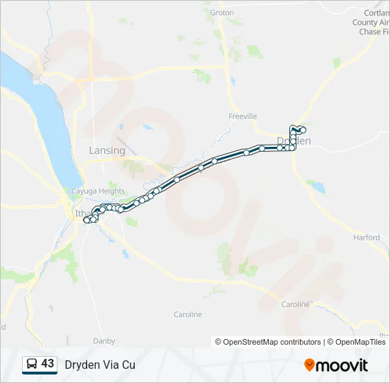 43 Bus Line Map