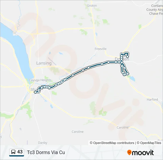 43 Bus Line Map