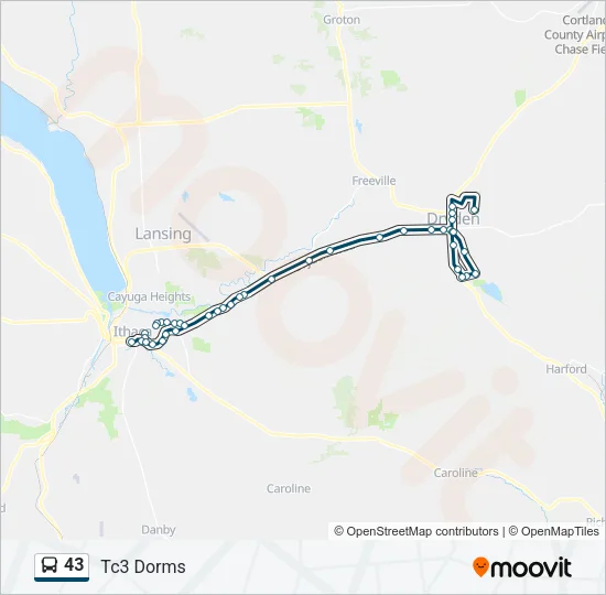 43 Bus Line Map