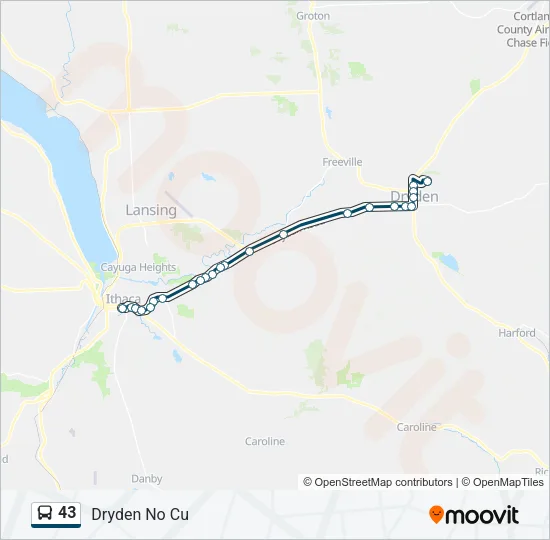 43 Bus Line Map