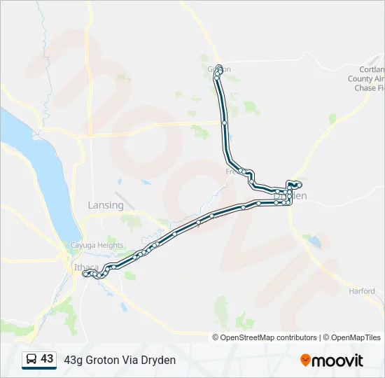 43 Bus Line Map