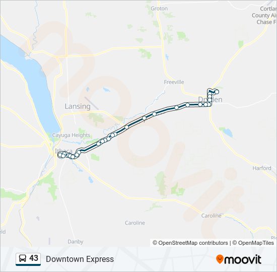 Ruta 43 horarios, paradas y mapas Downtown Express (Actualizado)