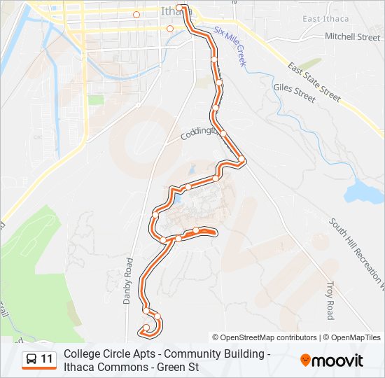 11 Route: Schedules, Stops & Maps - Ithaca College - Ithaca Commons  (Updated)