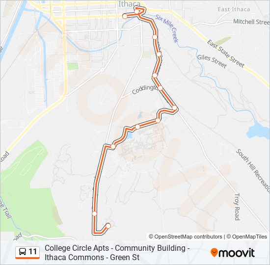 11 Route: Schedules, Stops & Maps - Ithaca College - College Circle Apts  (Updated)