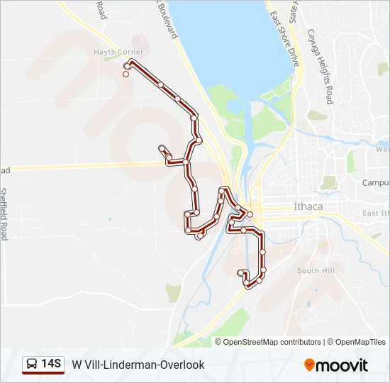 14S Bus Line Map