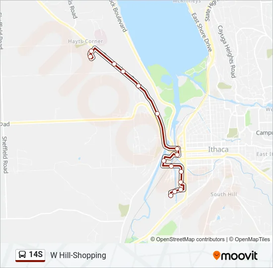 14S Bus Line Map