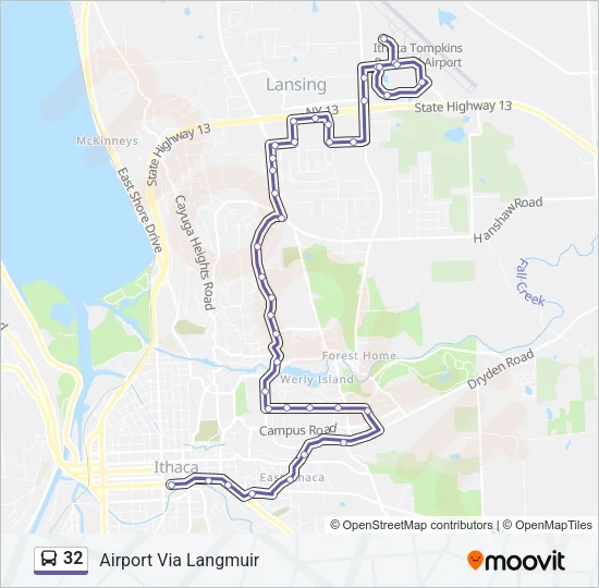 32 Bus Line Map