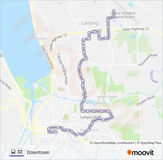 32 Bus Line Map