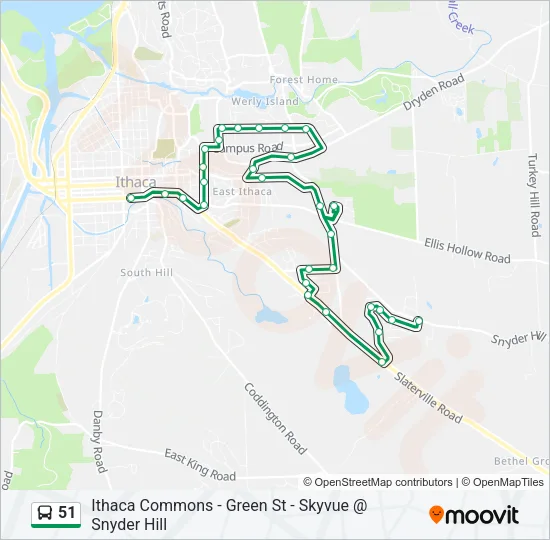 51 Bus Line Map
