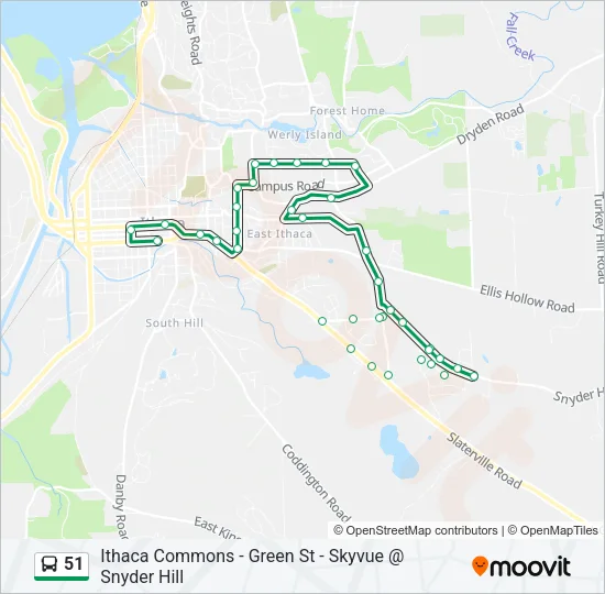 51 Bus Line Map