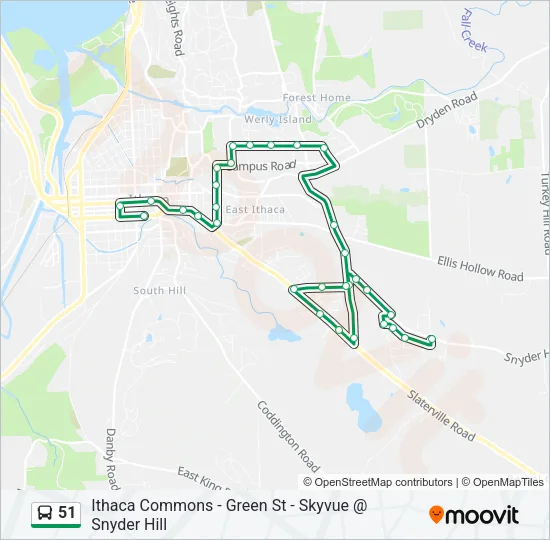 51 Bus Line Map