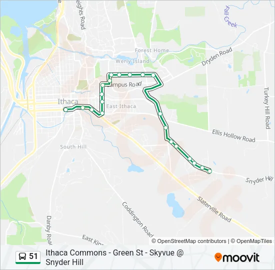 51 Bus Line Map